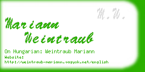 mariann weintraub business card
